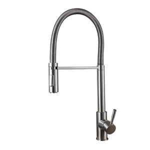 China Factory New Design Deck Mounted SUS304 Stainless Steel Single Handle Pull Out Down Mixer Taps Sink Kitchen Faucet