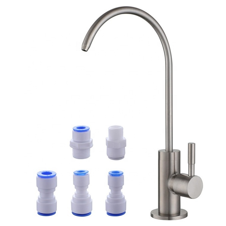 High Quality 304 Stainless Steel Brushed Kitchen Sink Reverse Osmosis Filter Lead-Free Drinking Purifier Ro Water Faucet