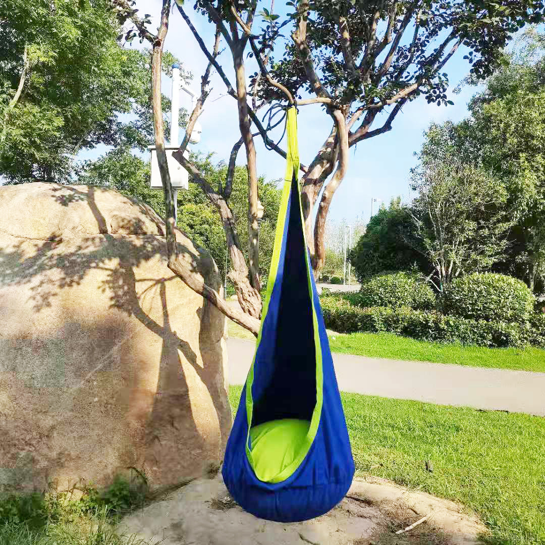 Children's cloth bag swing hanging chair Cotton canvas indoor bag with inflatable cushion Embrace the swing hammock