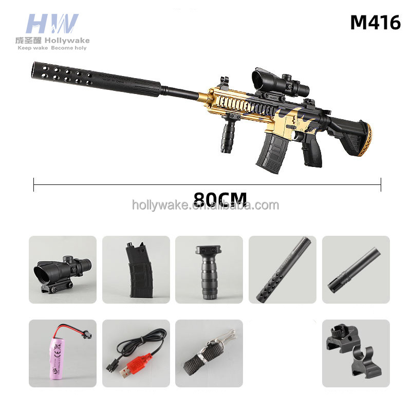 Fully Automatic Gel Water Gun Pistol AK47 Uzi M416 M4 Ammo Orbie Electric Splatter Ball Gun Blasters