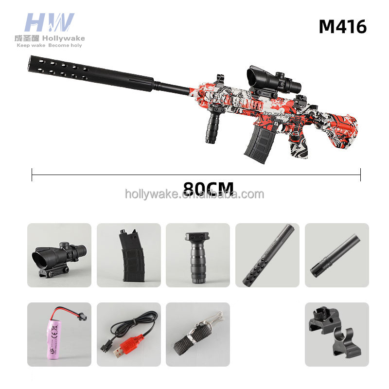 Fully Automatic Gel Water Gun Pistol AK47 Uzi M416 M4 Ammo Orbie Electric Splatter Ball Gun Blasters