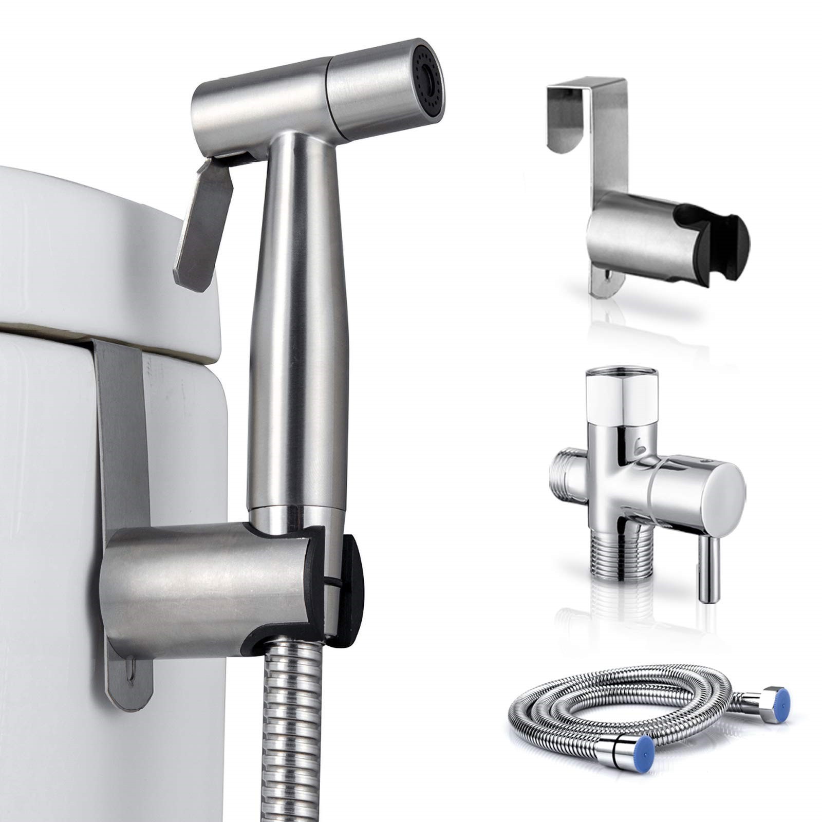 Health Lead Free Bath Toilet Sprayer Brass Bidet Mixer Faucet Shattaf Shower Stainless Steel Bidet Sprayer For Toilet