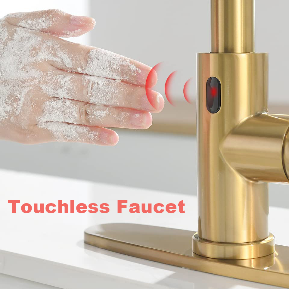 hot sale High Quality Smart Kitchen Tap 360 Degree Rotatable Pull Down Kitchen Faucet Sensor Touch Kitchen Faucet