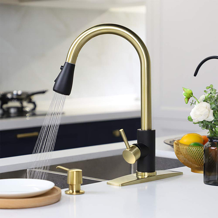 Kitchen Faucet with Pull Down Sprayer Gold Black Commercial Modern rv Stainless Steel Kitchen Faucets Grifos De Cocina