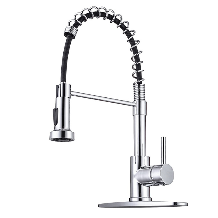 Chrome Kitchen Faucet for Kitchen Sink with Pull Down Sprayer Kitchen Faucet for Farmhouse Utility Bar Laundry Sinks