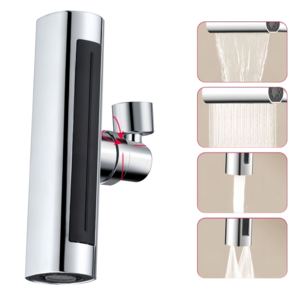 Holmine Waterfall Kitchen Faucet 4 in 1 360 degree Swivel Universal Sink Spout Water Tap extender with 4 functions