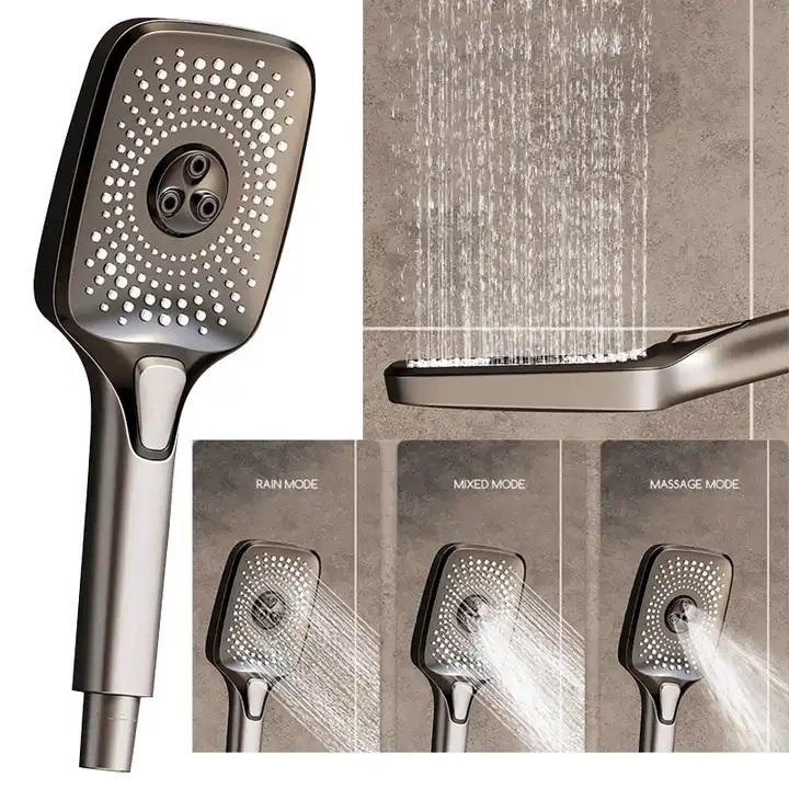 Thermostatic bathroom stainless steel curtains gold thermostatic bathroom shower set with water metered faucets