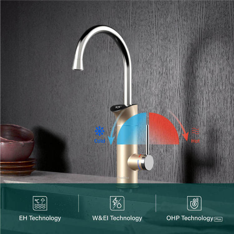 energy saving smart electrical handle faucet with display instant hot electric heating water pump faucet water heater