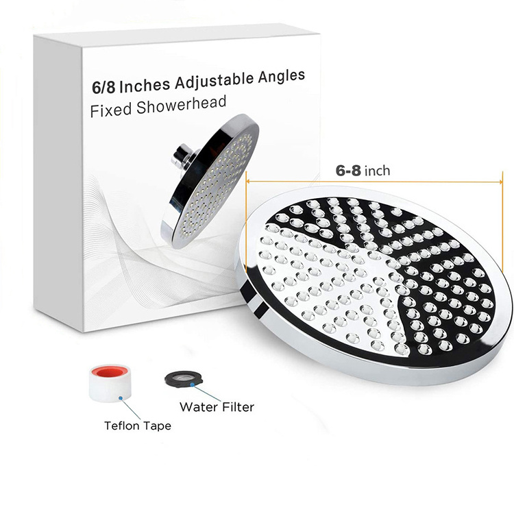 Shower Head High Pressure Rain Luxury Bathroom Showerhead with Chrome Plated Finish Adjustable Angles Shower Head