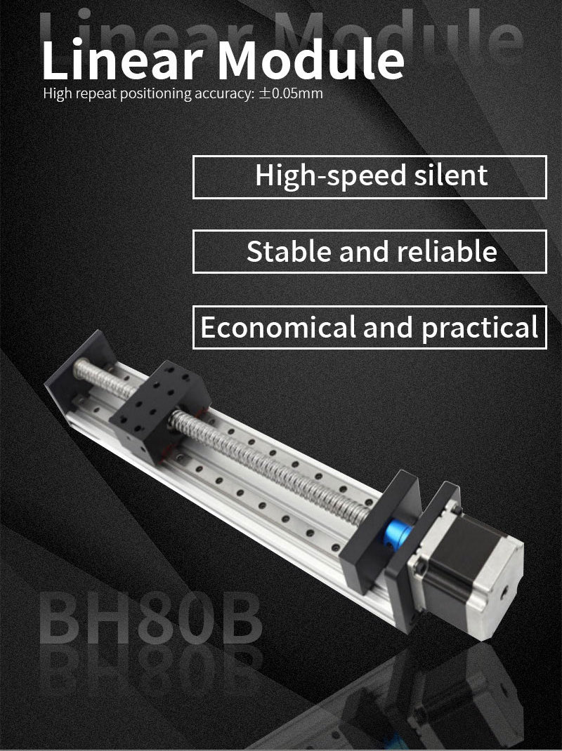 HOLRY 50-900MM stroke Ball Screw Slide Linear Guide rail Motion Module For Engraving with 23 nema stepper motor