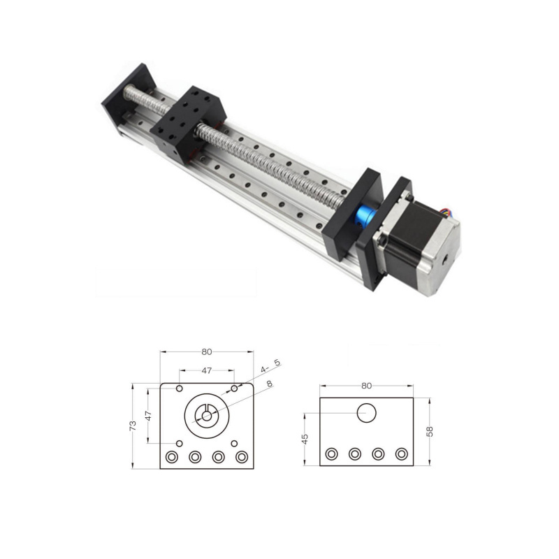 HOLRY 50-900MM stroke Ball Screw Slide Linear Guide rail Motion Module For Engraving with 23 nema stepper motor