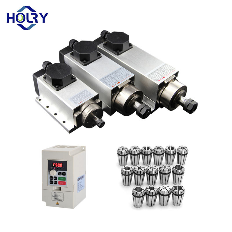 CNC Carving Machine Square Air Cooling Router Spindle Motor 6KW 7.5KW 18000RPM ER25 ER32 Milling Machine Tool Spindle