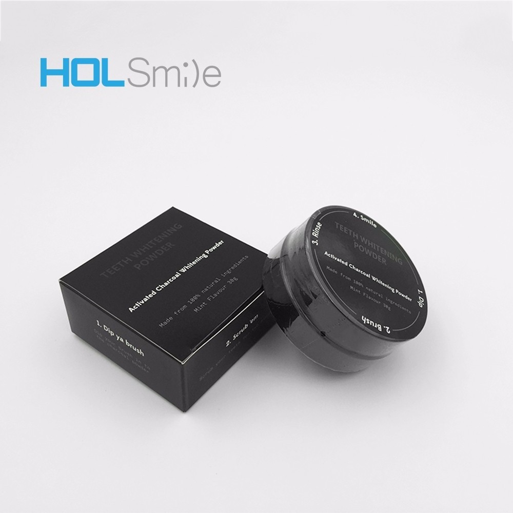 Private labelling mint flavor 30G teeth whitening charcoal powder