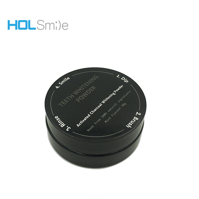 Private labelling mint flavor 30G teeth whitening charcoal powder