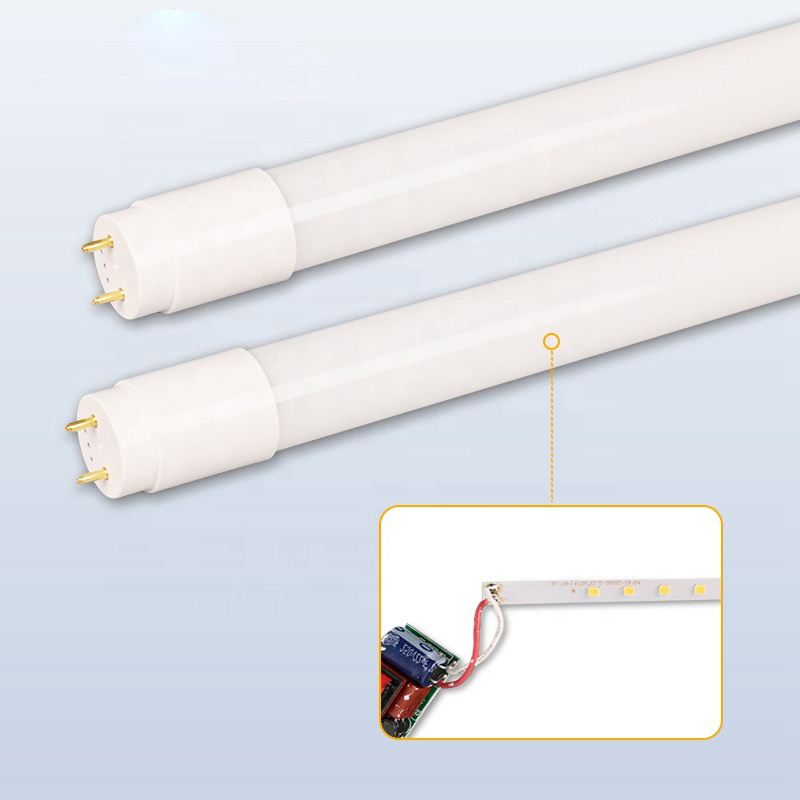 Fast delivery flexible dimmable led tube light Flicker free 110lm/w 135lm/w PF>0.9 CRI>80 T8 LED Glass Tube