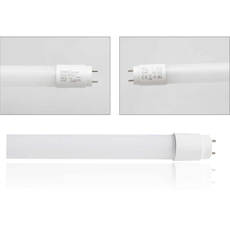 Fast delivery flexible dimmable led tube light Flicker free 110lm/w 135lm/w PF>0.9 CRI>80 T8 LED Glass Tube