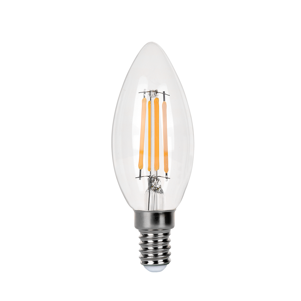 3 Days Fast Delivery C35 E14 Decorative Led Bulb Light 4w 470lm 2700k Clear Glass Led Filament Bulb For Home