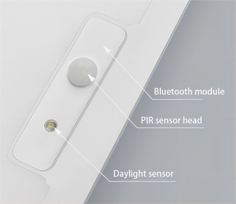 Human Motion Sensor Smart Led Panel Light Dimmable 3CCT 40w 600x600 Recessed Square Panel Light For Corridor