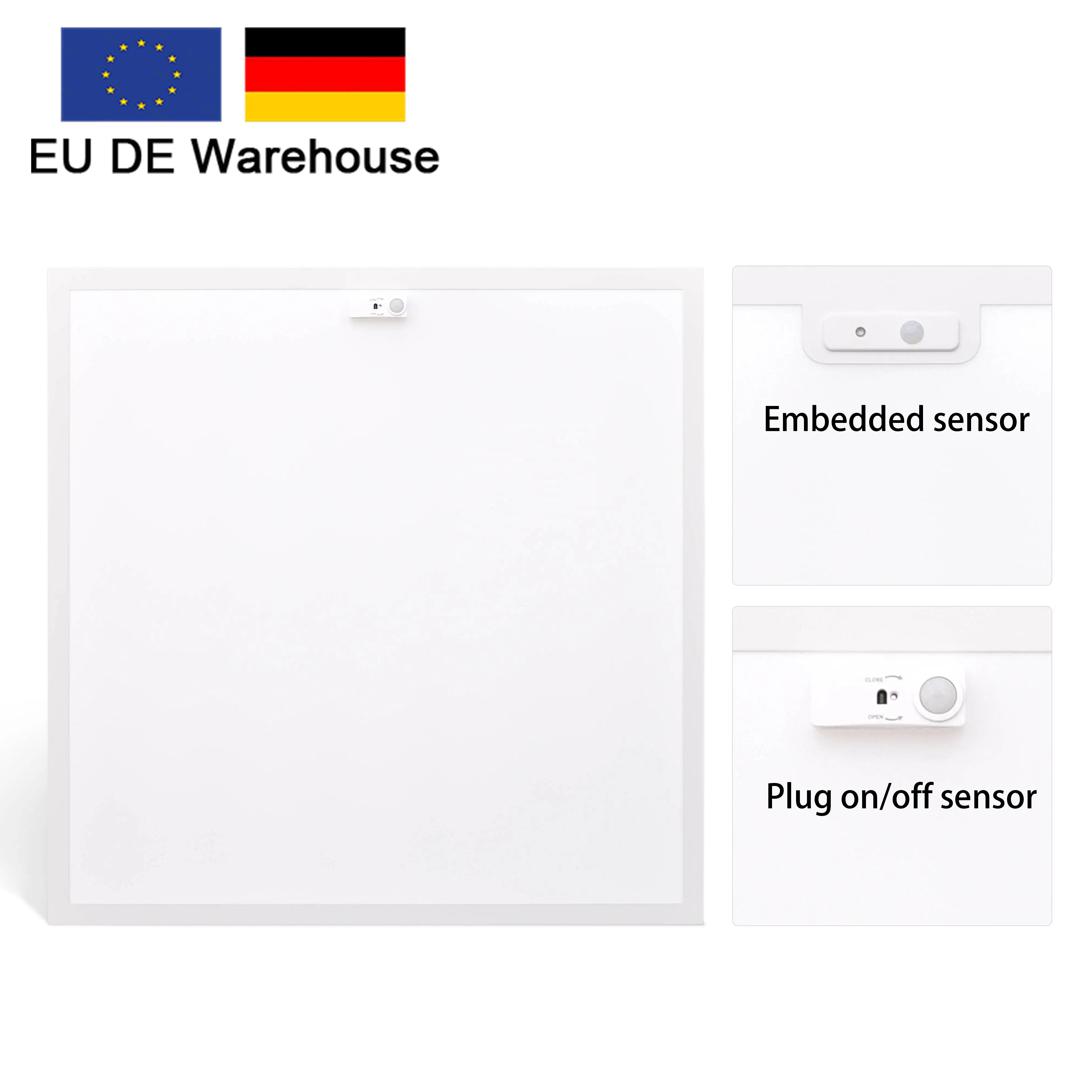 Human Motion Sensor Smart Led Panel Light Dimmable 3CCT 40w 600x600 Recessed Square Panel Light For Corridor