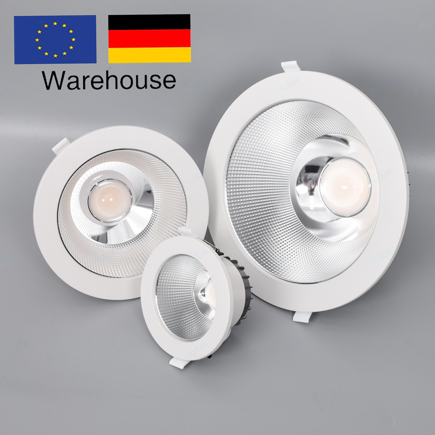 Germany Warehouse Led Recessed Downlight IP64 IK06 3CCT Dimmable Commercial All In One Down Light For Shop