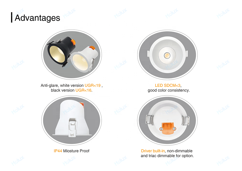 2022 Inventory In Europe Recessed 4 Inch Slim 220v White Black Led Down Spot Lights For Warehouse