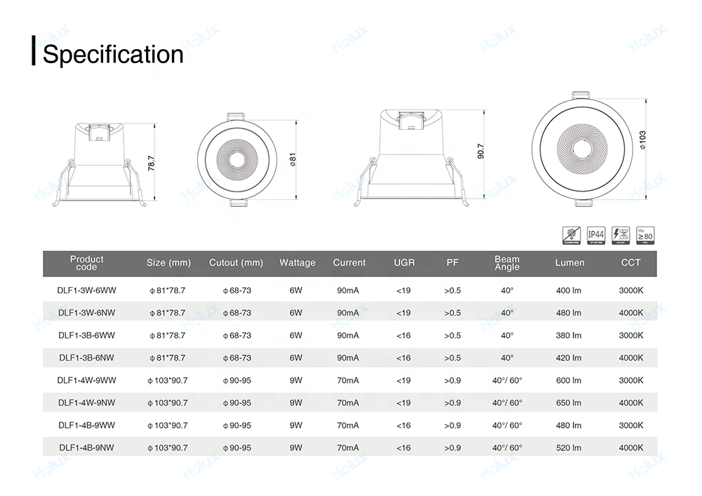 2022 Inventory In Europe Recessed 4 Inch Slim 220v White Black Led Down Spot Lights For Warehouse