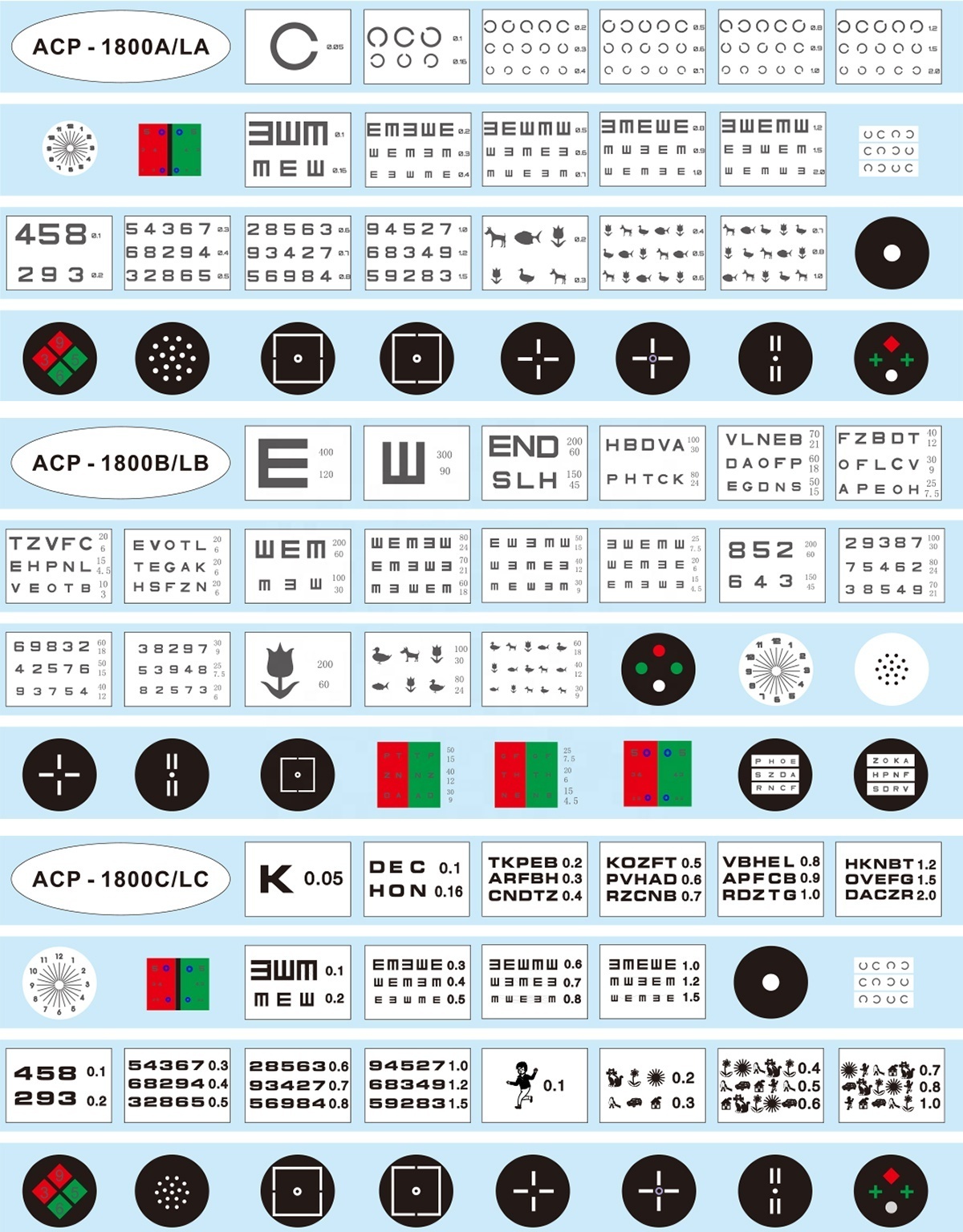 ACP 1800 Visual  Chart Vision Auto  Eye Chart Eye Acuity lcd chart projector