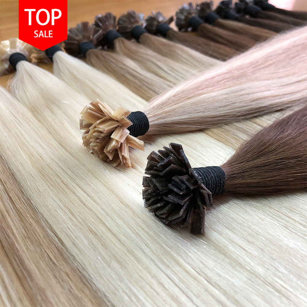 Double Drawn k tip hair Pre-bonded Keratin Flat Tip Hair Extensions Russian Remy 100% European Human Hair Extensions