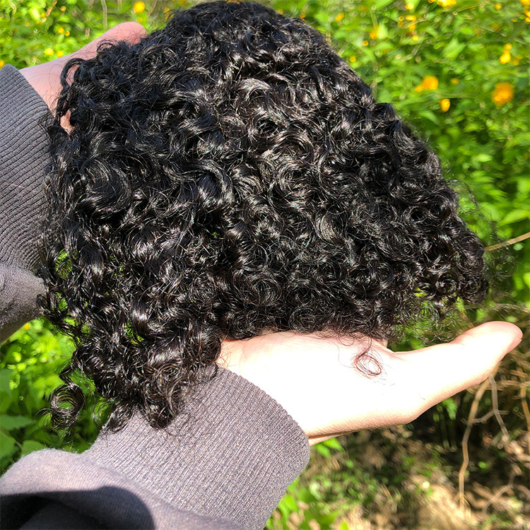 Burmese Kinky Afro Curly Hair Bundle Full Cuticle Aligned Raw Indian Human Hair Machine Double Weft