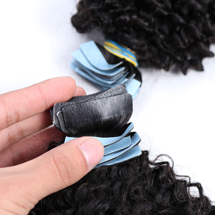 Wholesale Virgin Afro Kinky Curly 4b 4c Raw Cambodian Tape In Hair Extensions 100human Hair