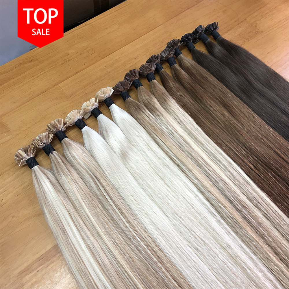 Double Drawn k tip hair Pre-bonded Keratin Flat Tip Hair Extensions Russian Remy 100% European Human Hair Extensions