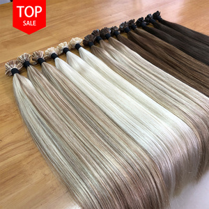 Double Drawn k tip hair Pre-bonded Keratin Flat Tip Hair Extensions Russian Remy 100% European Human Hair Extensions