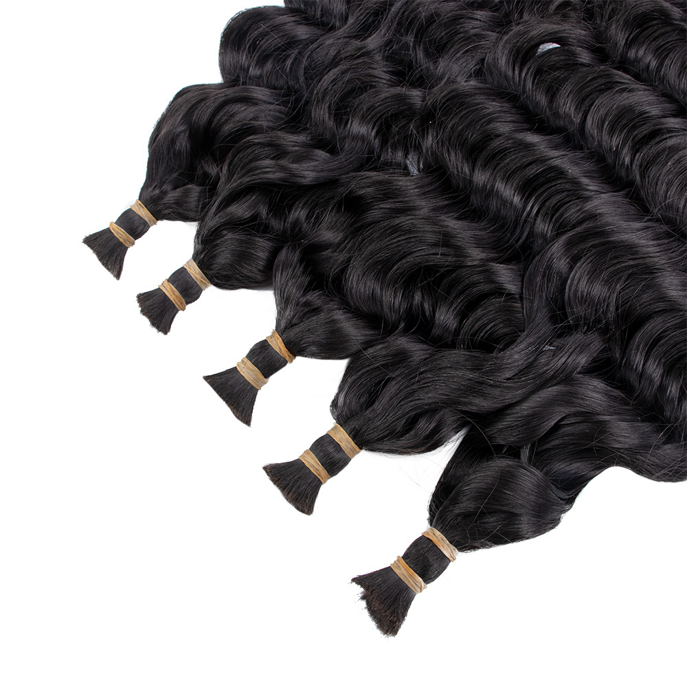 Wet And Wavy Bulk Human Hair For Braiding 100% Cuticle Aligned Unprocessed Raw Indian Hair