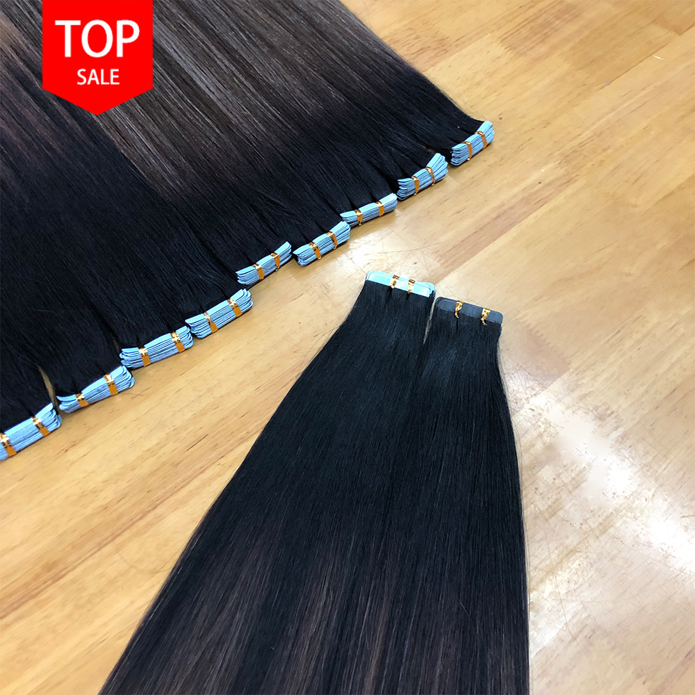 Raw vietnamese burmese hair extension tape ins cuticle aligned human hair weaves bundles tape in hair