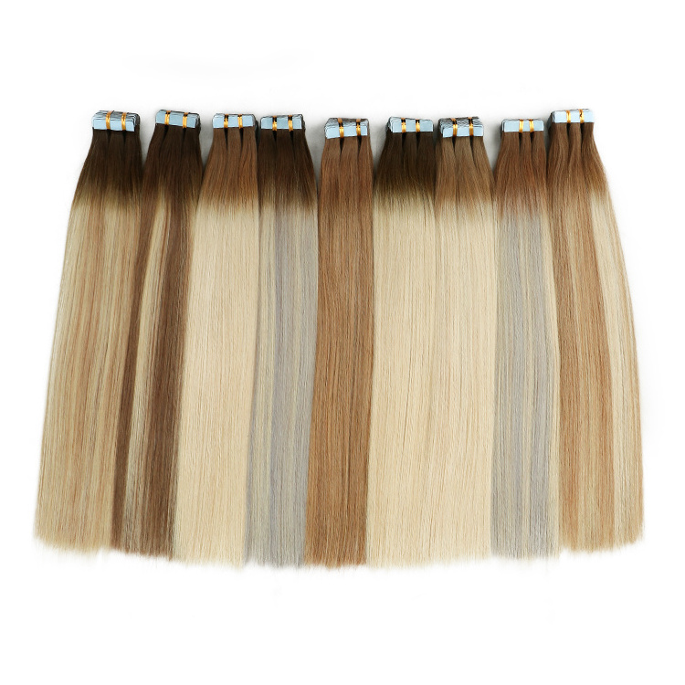 12A Grade European Tape Ins Raw Unprocessed Super Double Drawn Virgin Remy 100Human Hair Tape In Hair Extension