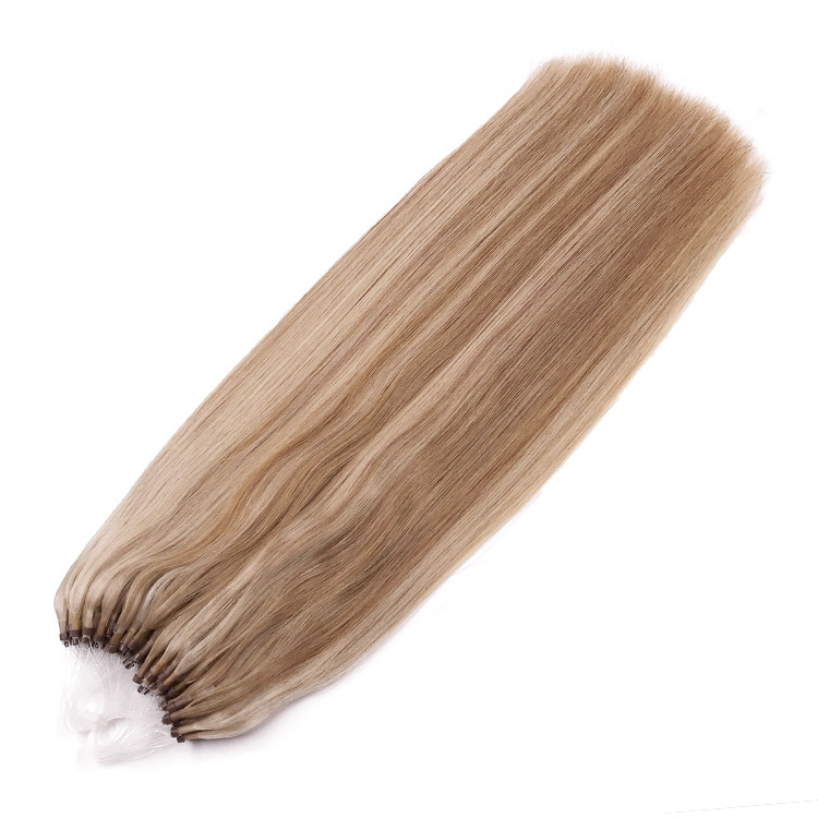 Double Drawn 100% Micro Ring Hair Extensions Human Hair 12A  Micro Loop Hair Extensions