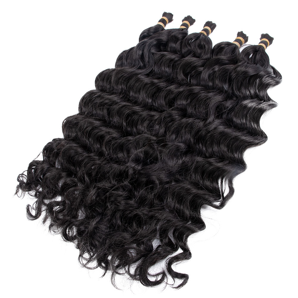 Wet And Wavy Bulk Human Hair For Braiding 100% Cuticle Aligned Unprocessed Raw Indian Hair