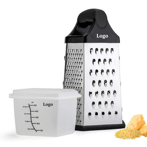 Multifunctional Zester With Storage Box 6 Sides Cheese Vegetable Grater With Container