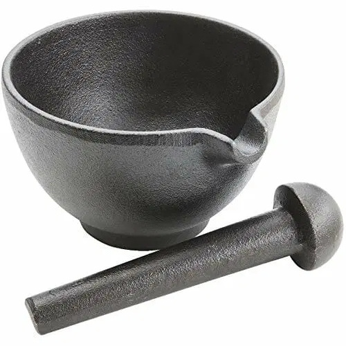 6 inch Heavy Duty Cast Iron Mortar Pestle Set Herb Grinder Pill Crusher