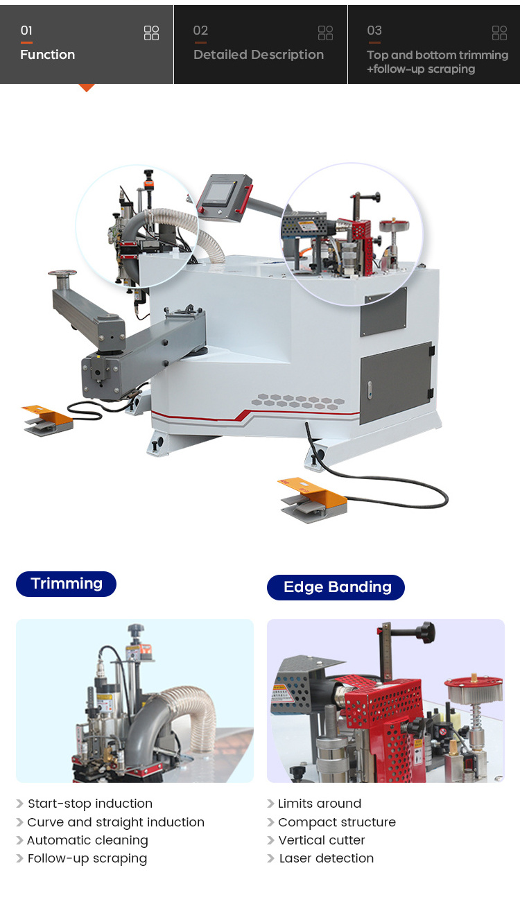 KIE-C700 All in one  curve and straight edge banding machine curved panel edge bander desk banding  machinemachine