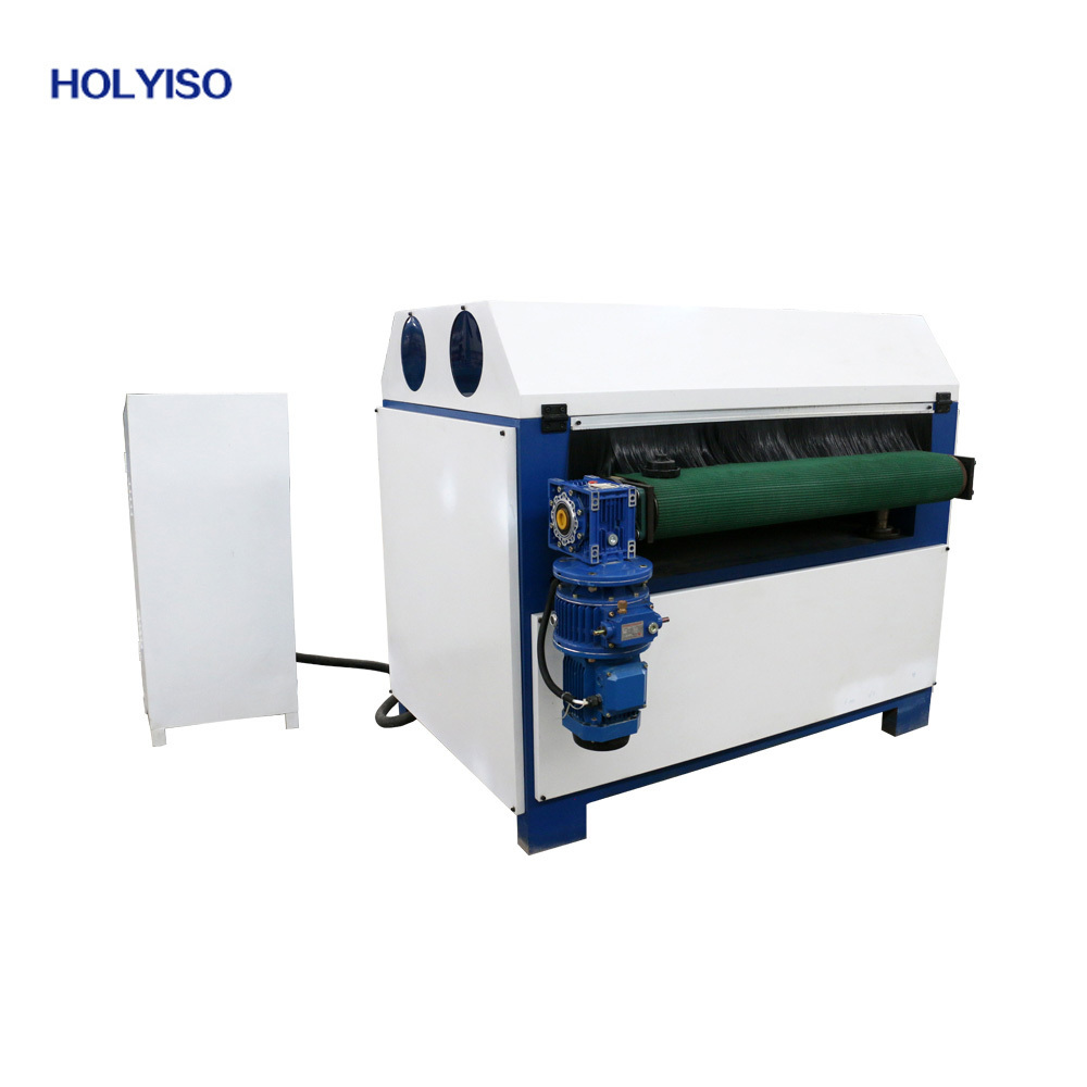 HOLYISO KI1000R-R High Quality Wood Panel Board Two Roller Brushing Sanding Polishing Machine For Furniture Cabinet