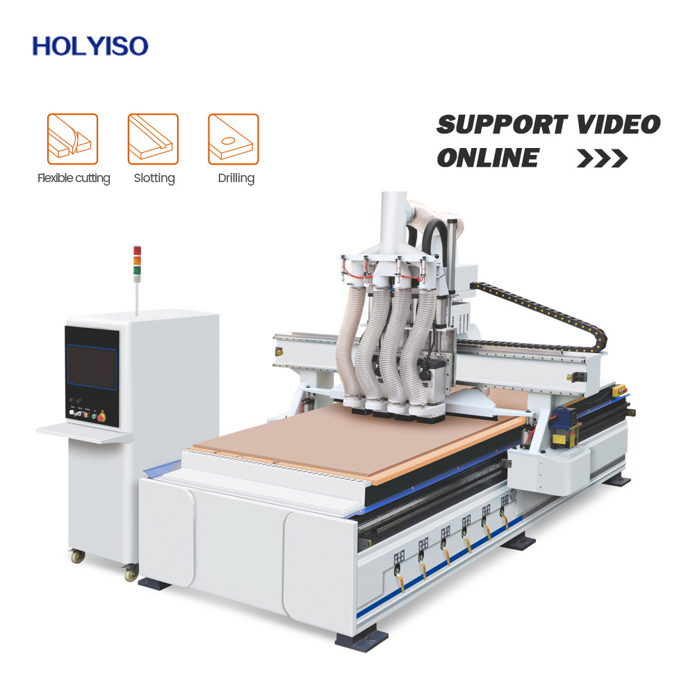 HOLYISO NC4 Model Four Sorting High Speed CNC Cutting Machine For Cutting Furniture Wood And CNC Router Manufacturer