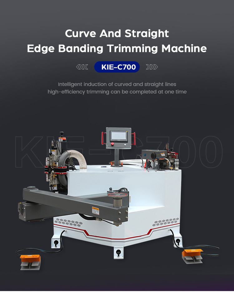 KIE-C700 All in one  curve and straight edge banding machine curved panel edge bander desk banding  machinemachine