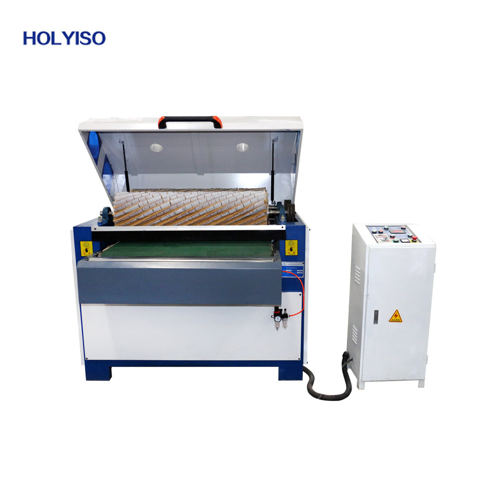 HOLYISO KI1000R-R High Quality Wood Panel Board Two Roller Brushing Sanding Polishing Machine For Furniture Cabinet