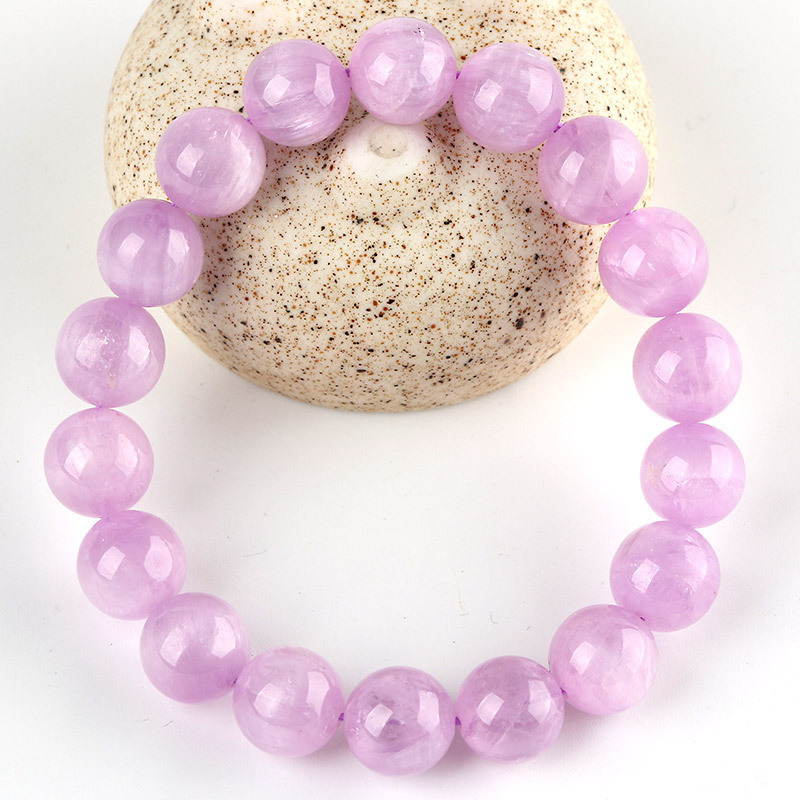 Custom Design Good Quality Semi-precious Gemstone Natural Cat Eye Lavender Color Kunzite Beaded Bracelet