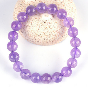 Custom Design Brisk Jewlery High Quality Semi-precious Gemstone Natural Lavender Amethyst Bead Stretch Bracelet