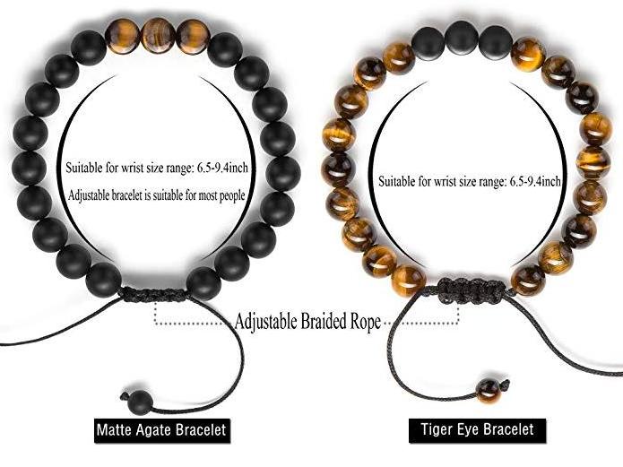 American New Tiger Eye Stone Couple Bracelet Frosted Black Agate Buddha Bead Bracelet Handwoven Jewelry Wholesale