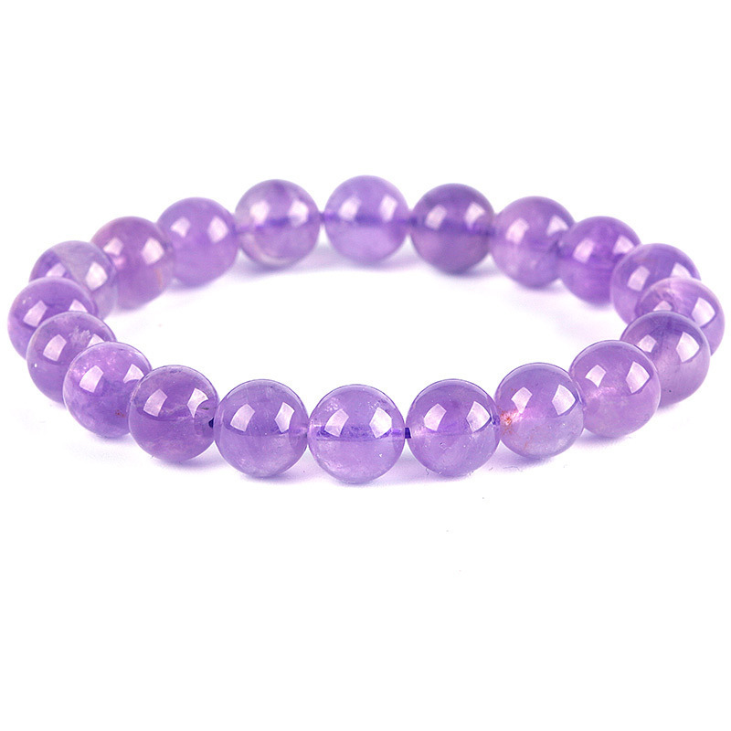 Custom Design Brisk Jewlery High Quality Semi-precious Gemstone Natural Lavender Amethyst Bead Stretch Bracelet