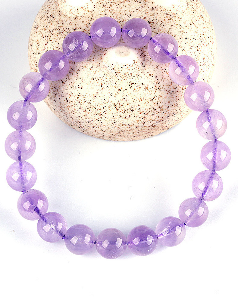 Custom Design Brisk Jewlery High Quality Semi-precious Gemstone Natural Lavender Amethyst Bead Stretch Bracelet