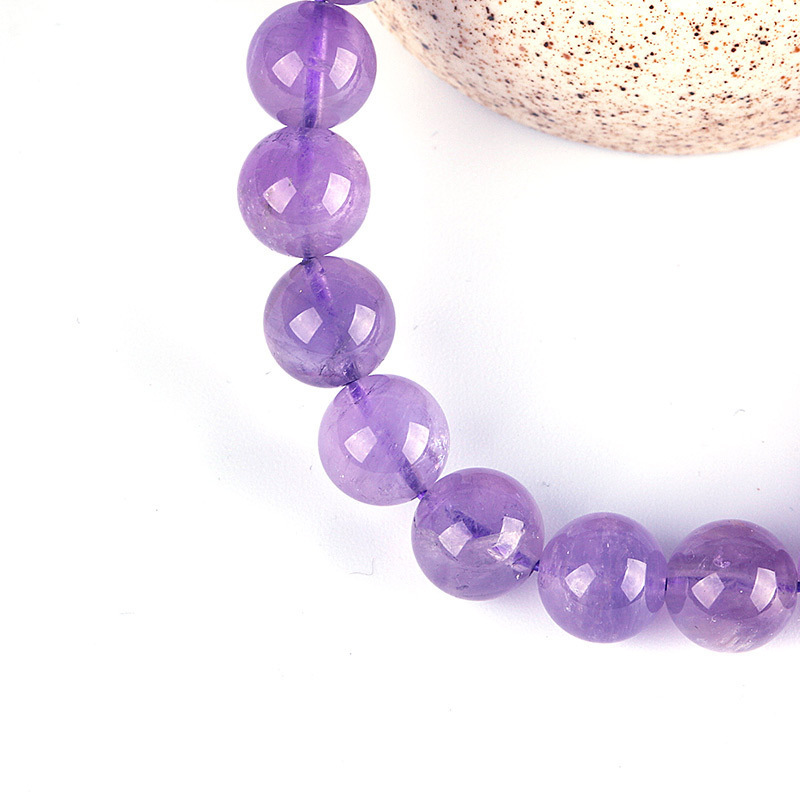 Custom Design Brisk Jewlery High Quality Semi-precious Gemstone Natural Lavender Amethyst Bead Stretch Bracelet